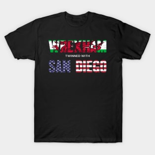 WREXHAM SAN DIEGO WELSH AMERICAN FLAG WORDS T-Shirt